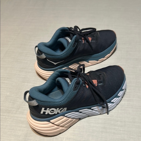 Hoka Navy and Coral Athletic Sneakers - Picture 4 of 7